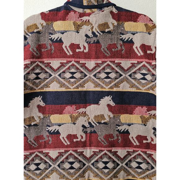 VTG NWT JANE ASHLEY Western Horse Aztec Tribal Tapestry Button Jacket Sz M - Picture 8 of 16